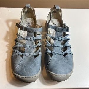 Jambu JBU Juliet Flat Blue Memory Foam Comfy Outdoor Sandal Women's Size 10